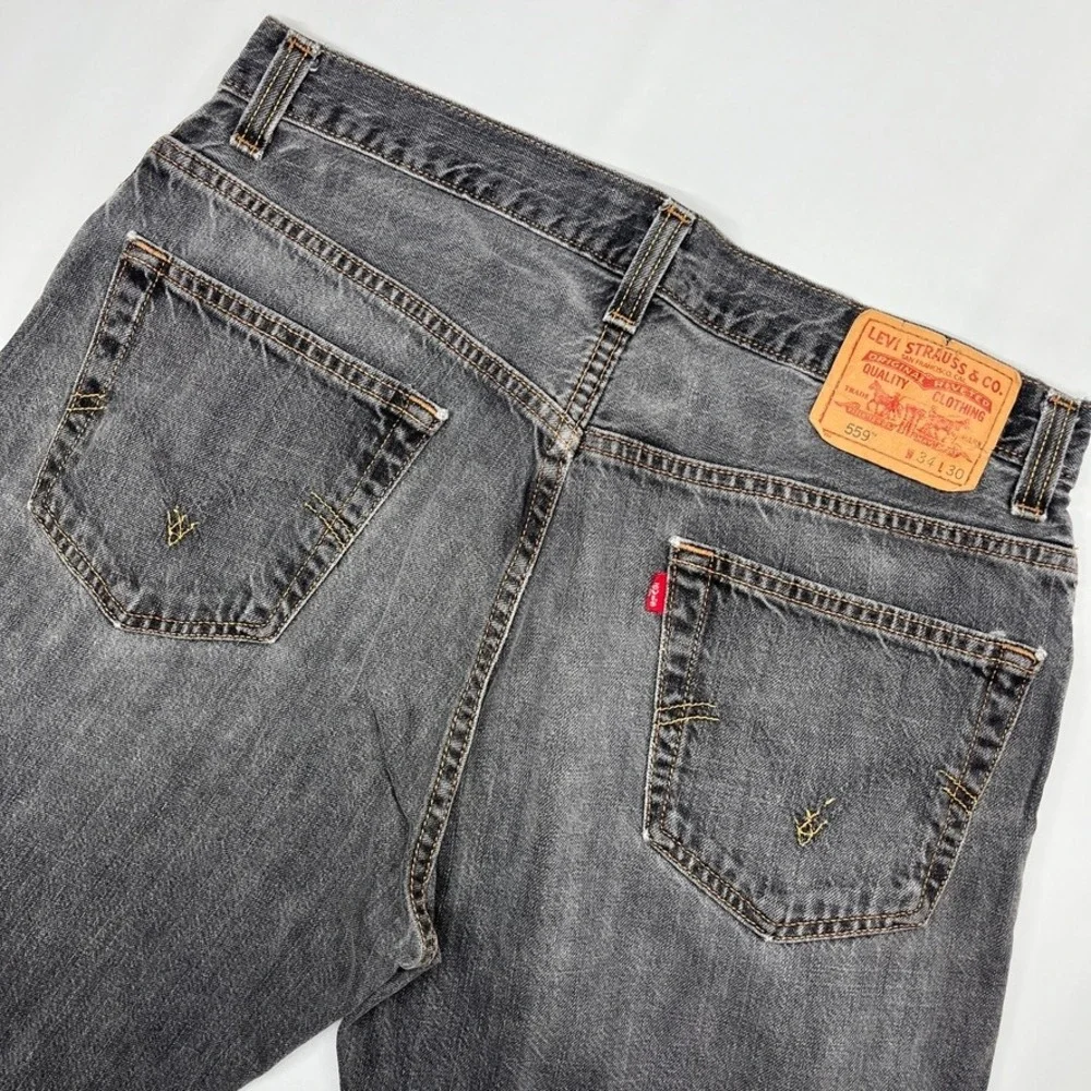 Levi's‎ 559 Relaxed Straight Jeans Black 34x30 Y2K Streetwear Denim